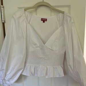 STAUD Stretch-cotton blouse